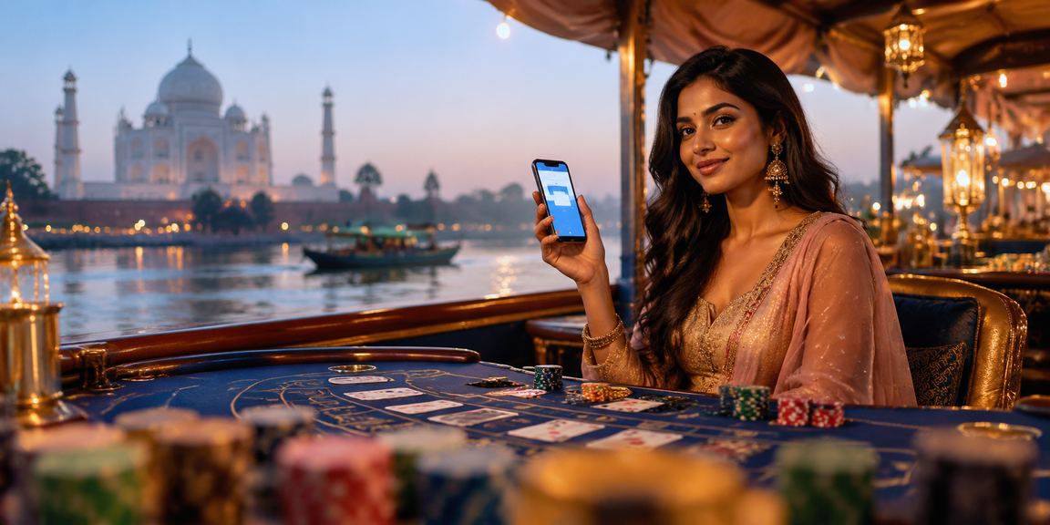 Evening casino scene near Taj Mahal in Agra