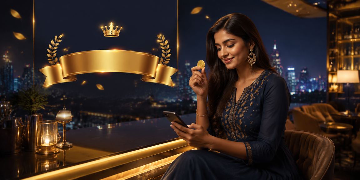 Player enjoying live casino on mobile device in Pune city VIP lounge